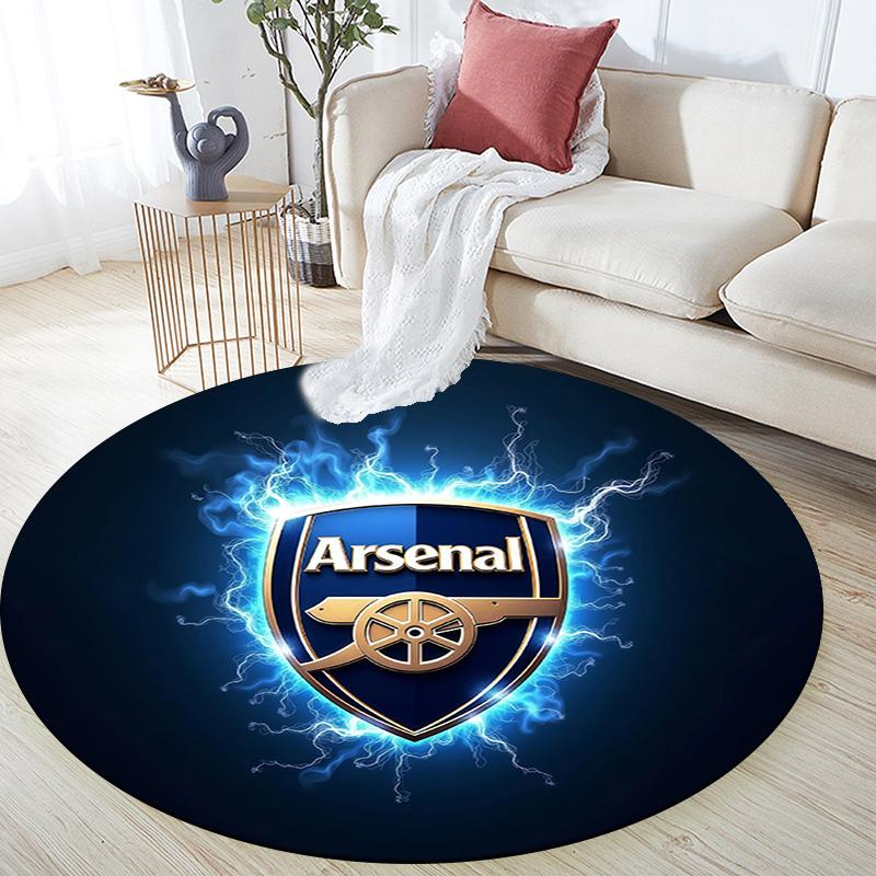 Arsenal Football Club3 Round Area Rug,Carpet Rug for Living Room Bedroom Sofa Playroom Decor,Non-slip Floor Mat
