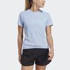 Adidas Run It Solid Logo Crew Neck Short Sleeve T-Shirt Women Tops Light-Blue HZ0108