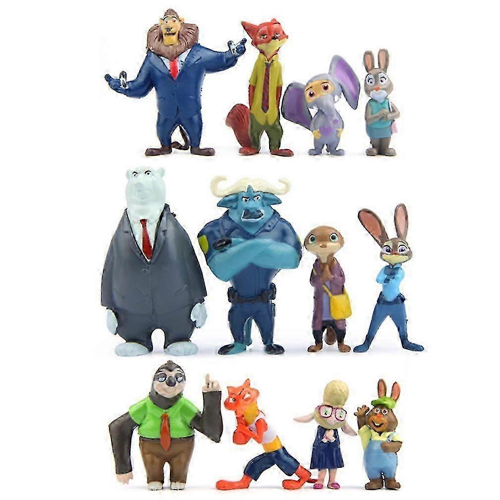 12pcs Zootopia Nick Wilde Judy Hopps Figure Toy