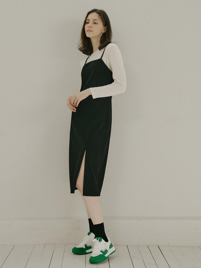 Avang Black Span Layered Dress - Black