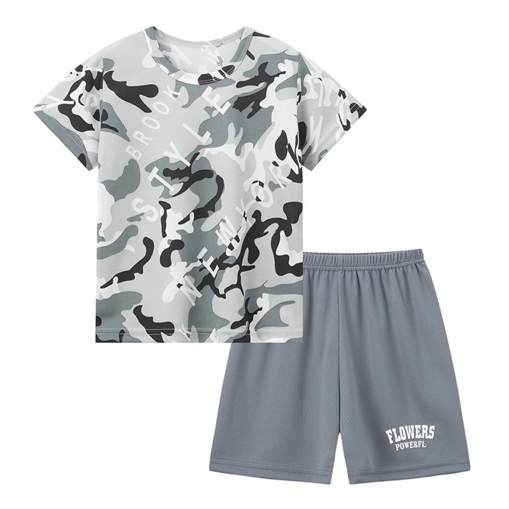 Pack Multicolor Camouflage Quick-drying Suit for Summer Children Boys Sports Running Short-sleeved Shorts Girls Leisure Suit