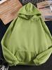 2023 Autumn/Winter European & American Plus Velvet Thick Loose Hooded Sweatshirt