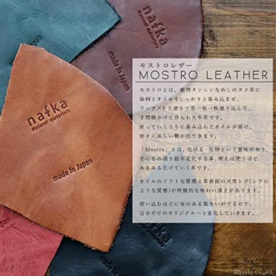 nafka Women's Genuine Mostro Leather Bifold Wallet with Thin Gusset, Made in Japan [NFK-72005] (Red)