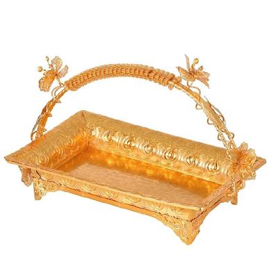 Metal Fruit Container Ergonomic Grip Desktop Ornament Household Fruit Basket Decorative Bowl For Everyday Use