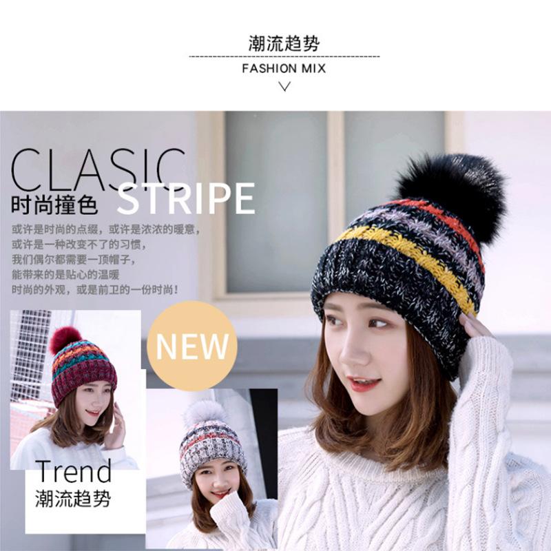 

Cute wool hat women s brand autumn and winter versatile velvet knitted hat women s cold warm ear protection confinement hat One size [Fleece, thicker and elastic] чёрный