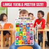 18 Stück Lernposter für Kinder - Vorschul-Lernwandkarten, Kindergartendekoration, Wasserdichte Whiteboard-Kleinkind-Homeschooling-Zubehör