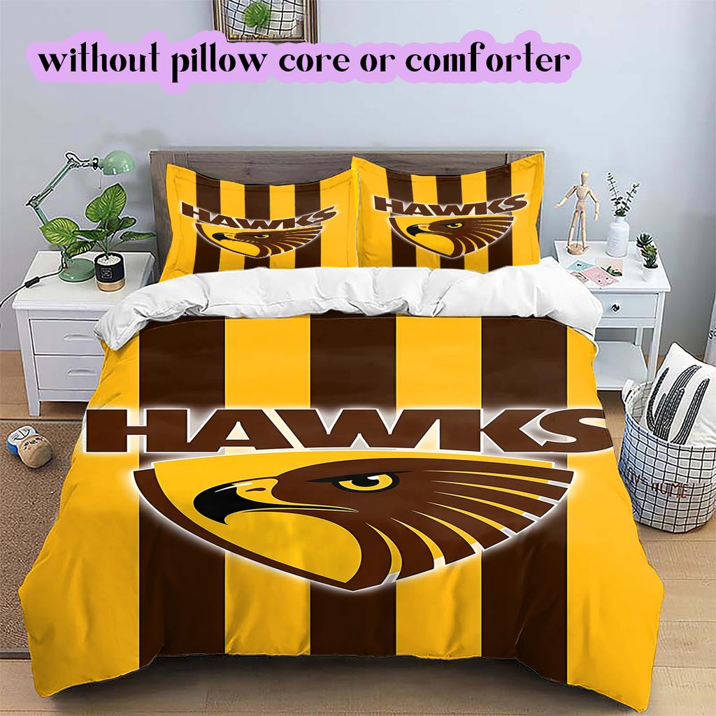 football Logo Pattern Bedding Quilt Set Quilt Cover Pillowcase Home Decoration Birthday Gift (1*duvet cover+ 2*pillowcase, without core)