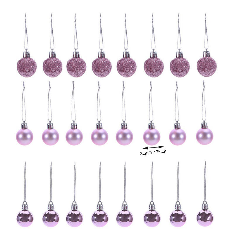 Christmas Ball Ornaments 24pcs Tree Decorations Hanging Red Plastic Pendant For Holiday Wedding Party Decor Festival Atmosphere