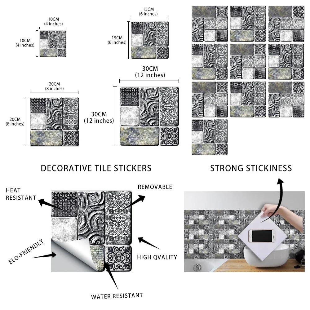 Retro Marble Textured Wall Panels Self-Adhesive - Non-Slip Matte Finish Tiles for Bathroom Kitchen Backsplash, Peel&Stick Floor