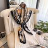Japan And Korea Plant Flower Print Scarf Mother'S Day Gift Light Luxury Retro Temperament New Silk Satin Long Scarf