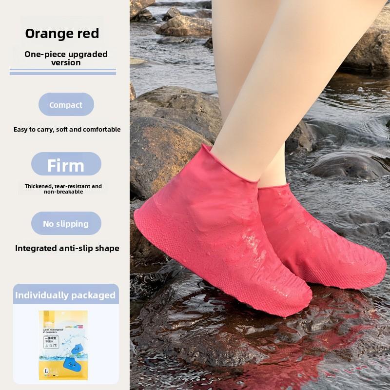 1 Pair Latex Rain Boot Overshoes Travel For Outdoor Use Latex Waterproof Shoe Covers Rainy Day Non-slip Reusable Foot Cover