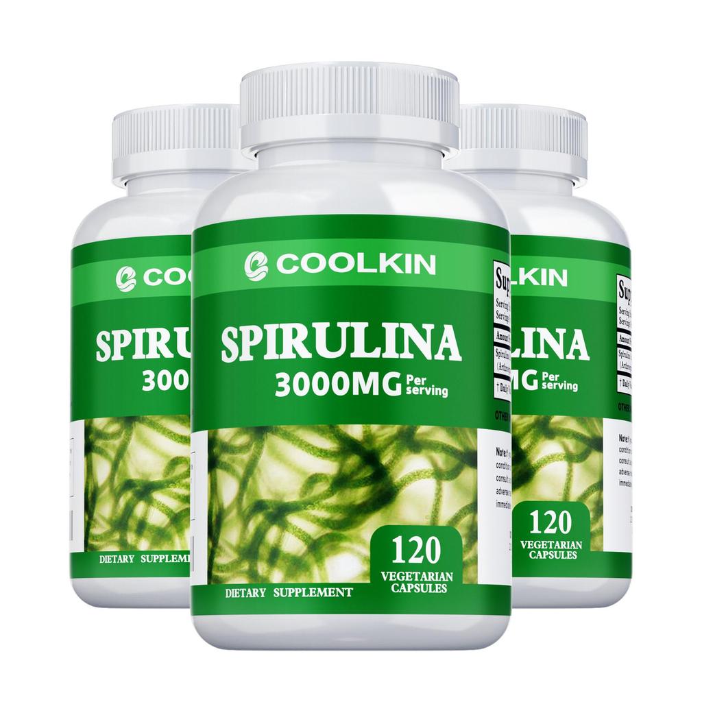 Spirulina Vegetarian Capsules, 3000mg Per Serving, High In Spirulina, Balanced Nutrition, Suitable for Both Men and Women.