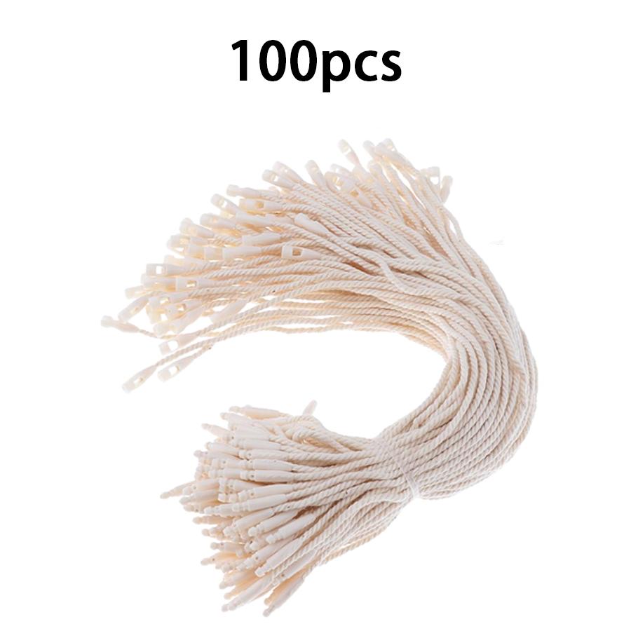 

100pcs Hangtag Cord for Clothing Label Luggage Accessories Polyester Tag Ropes Bullet Heads Buckle Rope Gift Packaging Decor XJM