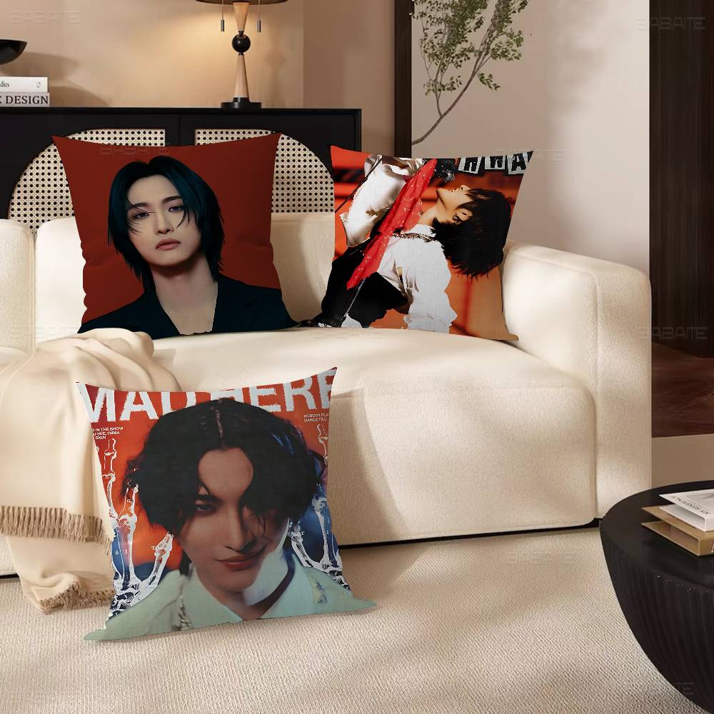Popolare Boy Band A-ATEEZ Seonghwa KPOP Federe per Cuscini Cartoni Animati Divano Decorativo Casa Stampa Double-sided Peluche Corto