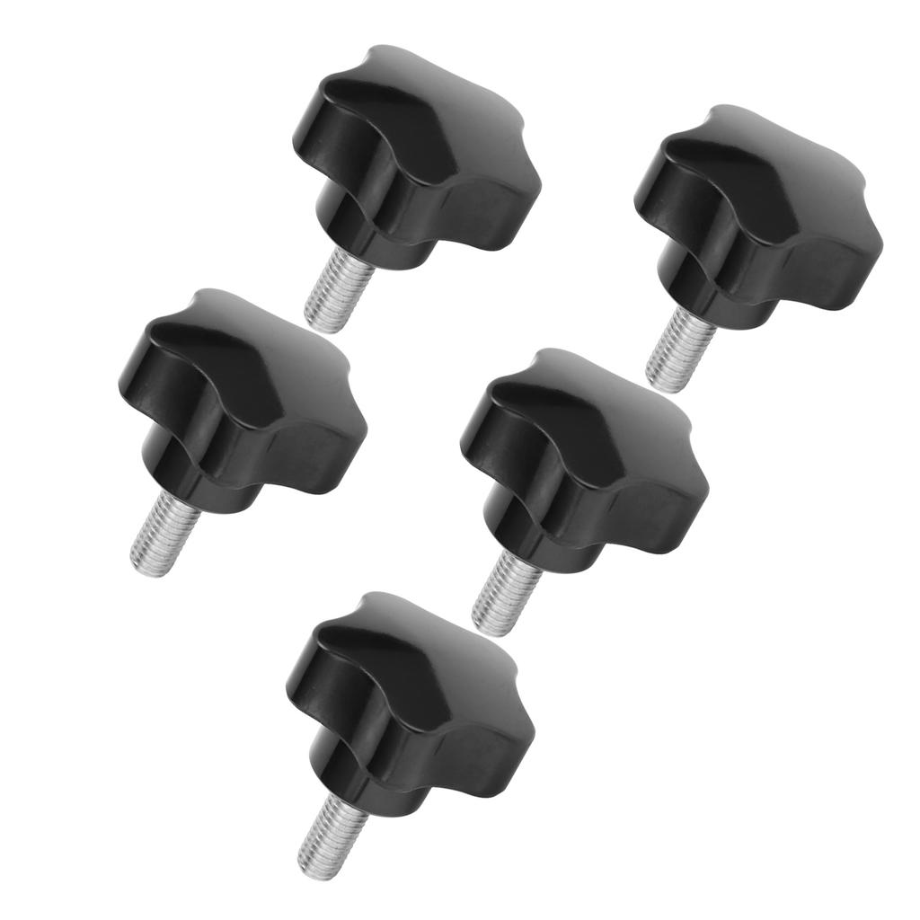 5Pcs Knob Bolt Lathe Hand Grip Twist Knob Nut Screw FiveStar Plum Locking Handle M8x40x20