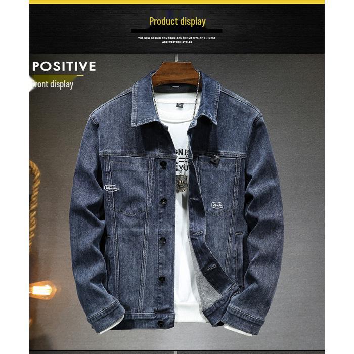 Men's High-Quality Stretch Blue Denim Jacket