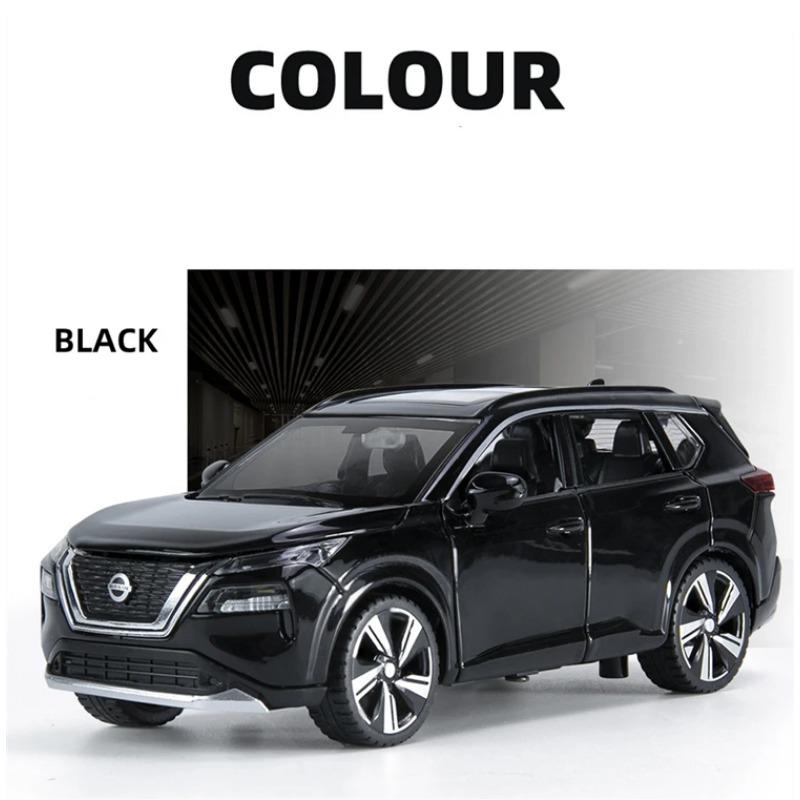 1/32 Nissan X-TRAIL SUV Model auta ze slitiny Diecast Kovová Off-road vozidla Model auta Simulace zvuku a světla Dětská hračka Dárky