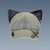 Distressed Baseball Hat with Metal Decors and PU Leather Cats Ear Subcultural Sun Hat for Women Streetwear Hiphop Dance