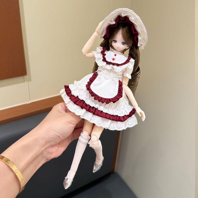 6-inch BJD Doll Outfit Set Red Velvet Theme Handmade Clothing Obitsu 22 24 Azone