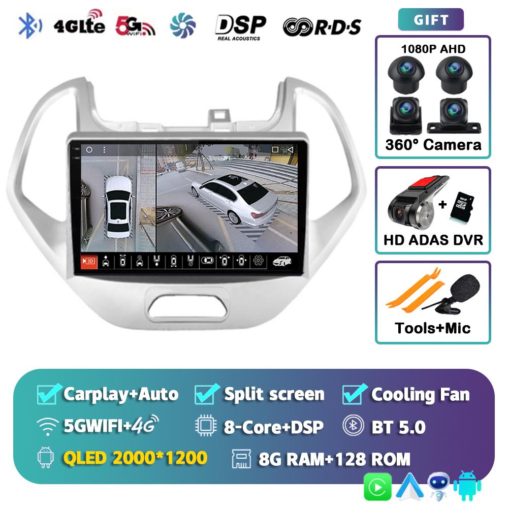 Android 14 Carplay Auto Car Radio For Ford FIGO KA 2015-2020 Multimedia Video Player Navigation GPS DSP Audio No 2din DVD Stereo