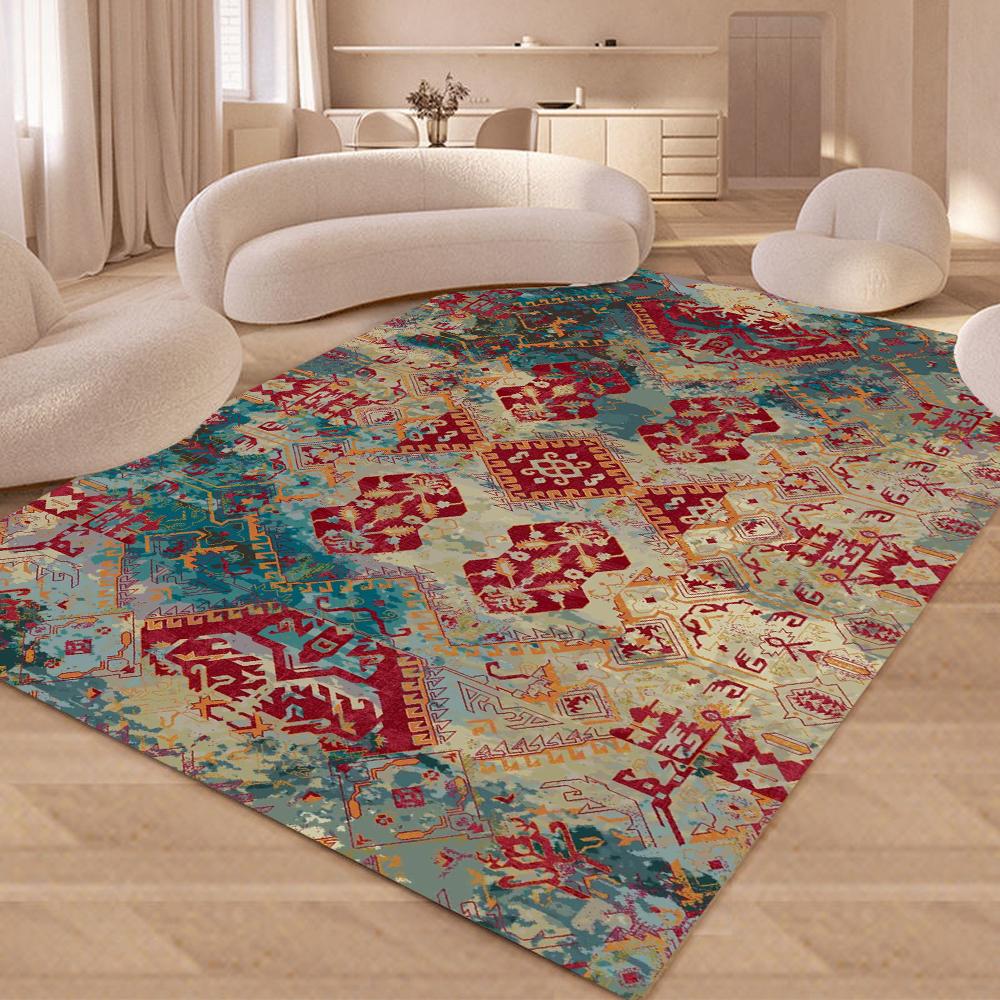 

Washable Area Rugs for Living Room Bedroom Dining Room Kitchen Floor Mat Non-Slip Rugs Indoor Machine Washable Vintage Carpet 40x60cm