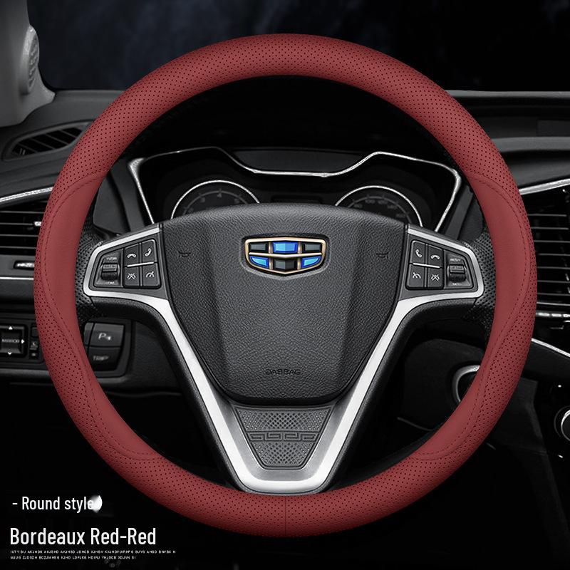 Ultra-Thin Genuine Leather Steering Wheel Cover for Geely Models