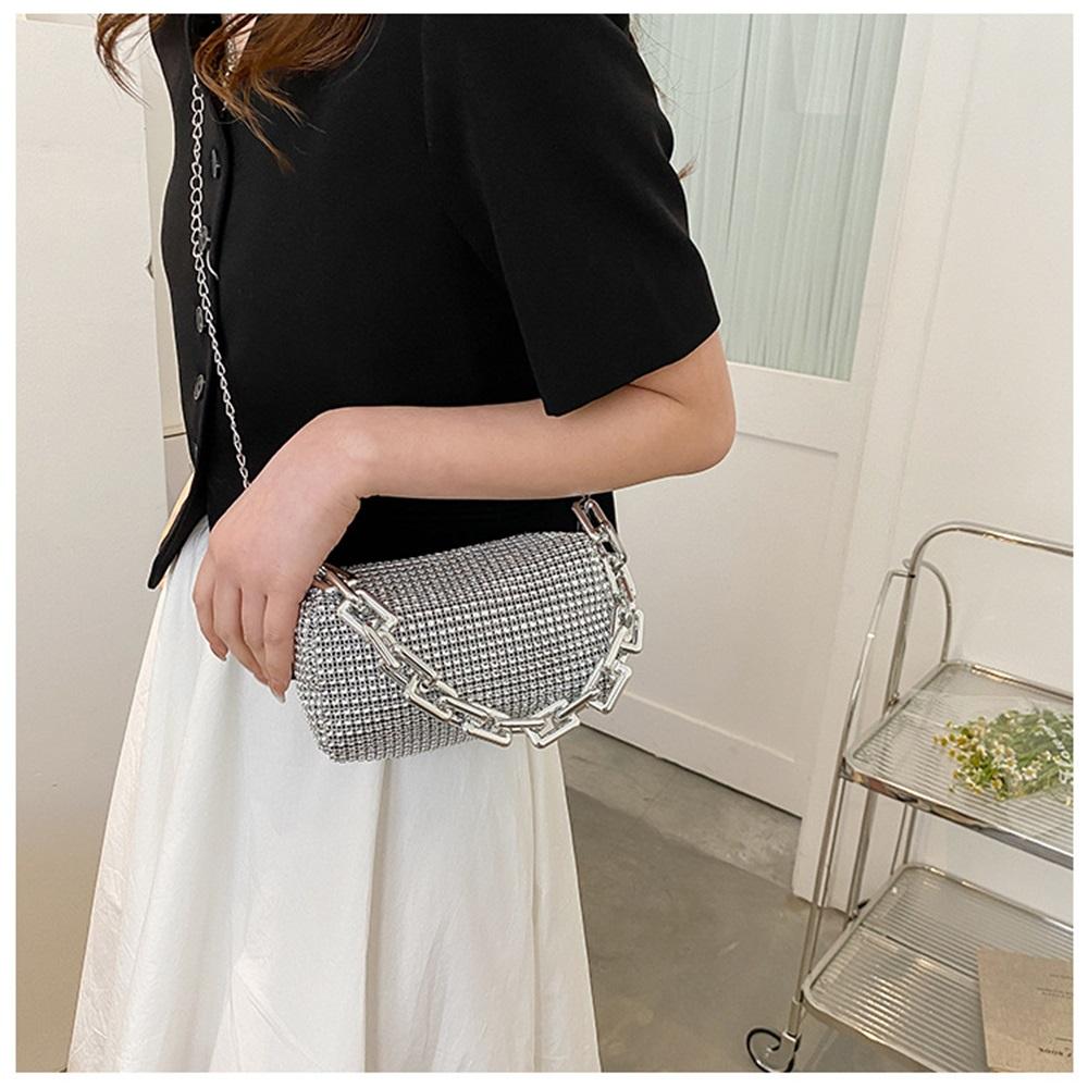 Trendy Spring Summer Women's Bag - Personalized Colorful Diamond Chain Shoulder Crossbody Bag