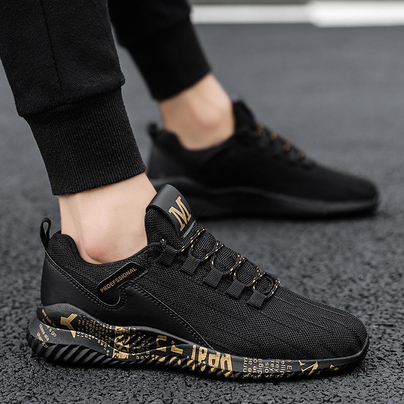 Autumn men's shoes breathable men's fly-woven mesh shoes sports casual running light casual