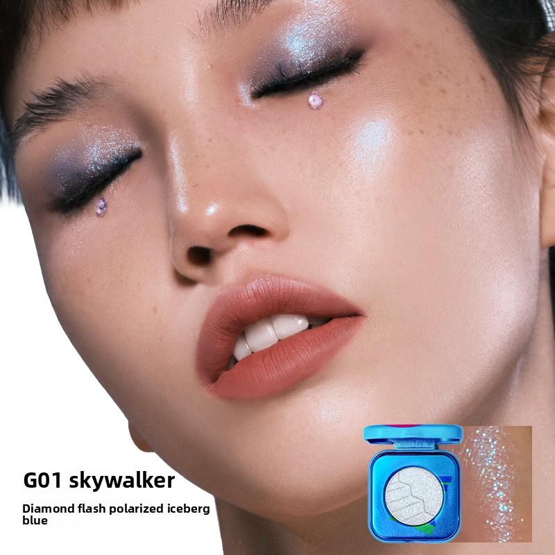 Kaleidos Space Age Prophecy Highlighter Glitter Palette Chrome Face Makeup Chameleon Diamond Powder Brightening Eye Shadows