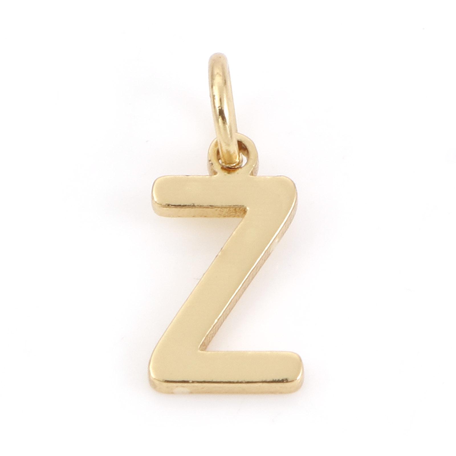 

2PCs Brass Capital Alphabet Charms 18K Gold Plated Letter Message A-Z Pendant For Jewelry Making Necklace DIY Findings