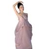 Pink French Backless Camisole Dress - Elegant Beach-Ready Evening Gown for Women