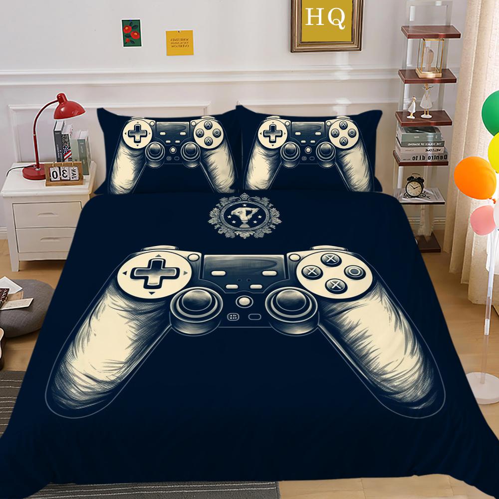 Set de husă de pat cu imprimare pentru consola de jocuri 3D Lenjerie de pat pentru acasă Lenjerie de pat de o singură dimensiune pentru băiat Copil