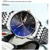 Top Brand Waterproof Quartz Double Calendar Fashion Steel Band Business Men's Wristwatch