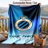Flannel Blanket Club Brugge FC Print Custom Name Text Soft Throw for Sofa Bed