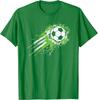 Grunge Soccer Ball Splash Graphic Tee Breathable Cotton Short Sleeve Tshirt For Boys And Unisex