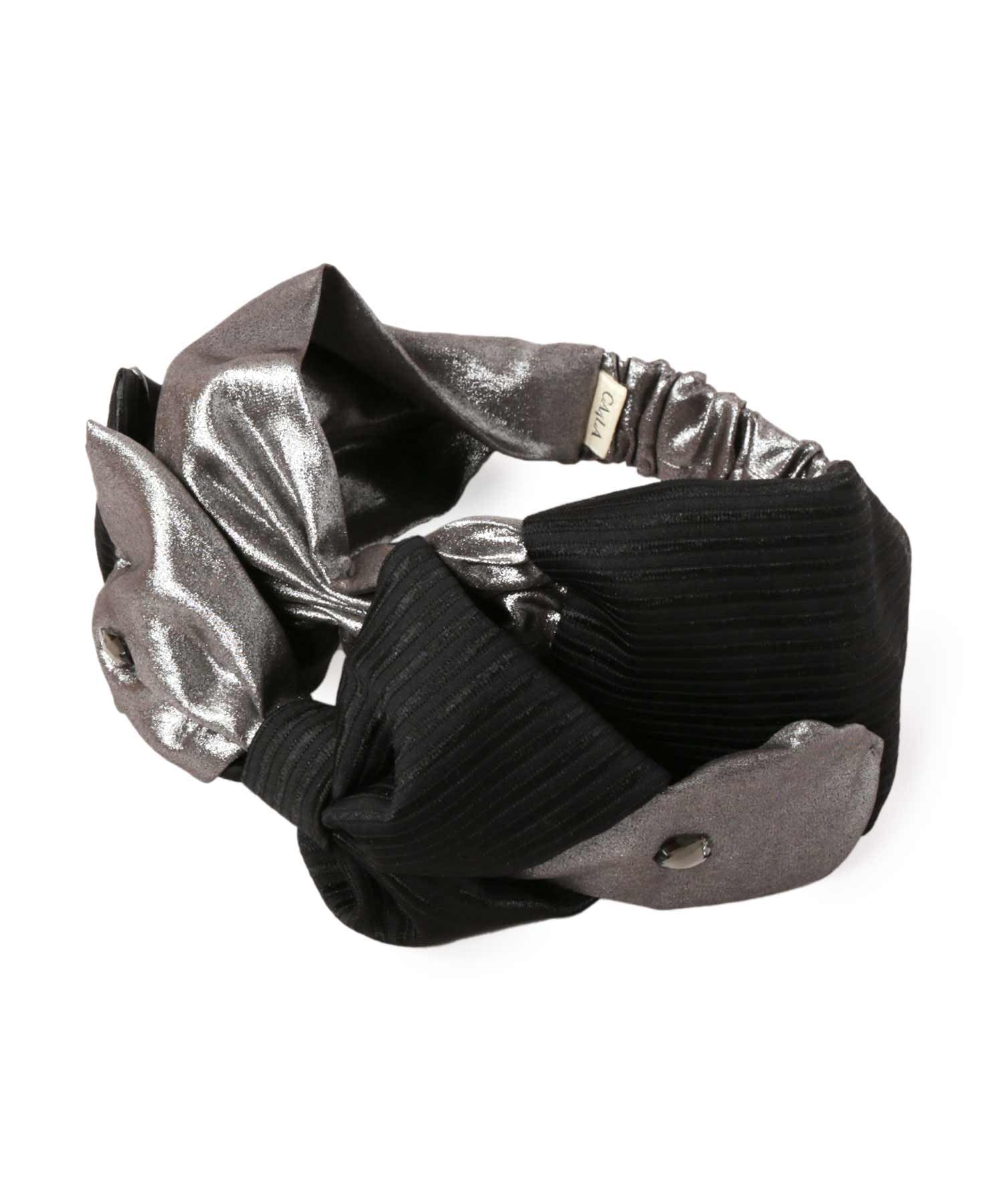 

Hair Band Daily Casual Ribbon Stripe Satin TKU00379 BLACK Free Size [Kashira] Spring/Summer
