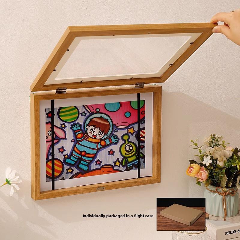 Flip Photo Frame A3 A4 8.5x11 Kids Art Display Frame Storage Magnetic Picture Frame Wall Mount for Children Artwork