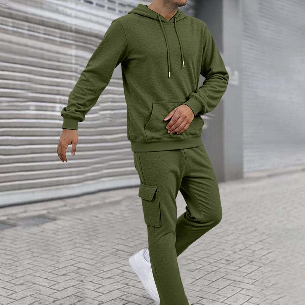 Mens Sweatsuits 2 Piece Set Casual Hooded Pullover and Jogger Pants Outfit Mens Sweatsuits Comfortable Sweatsuits for Men