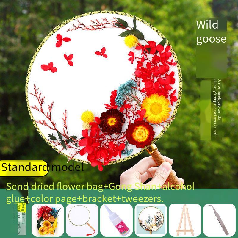 DIY Preserved Fresh Flower Hand Fans Creative Party Gift Home Decoration Fashion Decorative Chinese Japanese Fan Versatile New