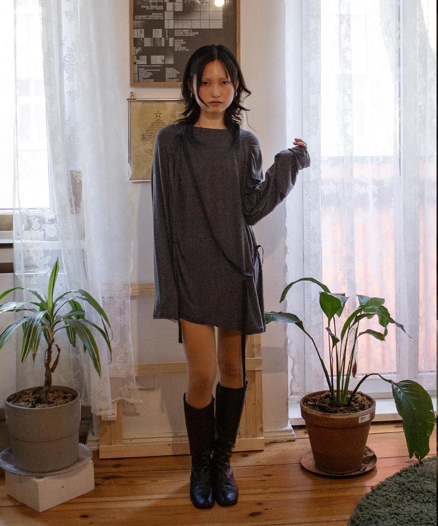 SAFARI SULA EXPLORE Shirred Strap Jersey In Charcoal