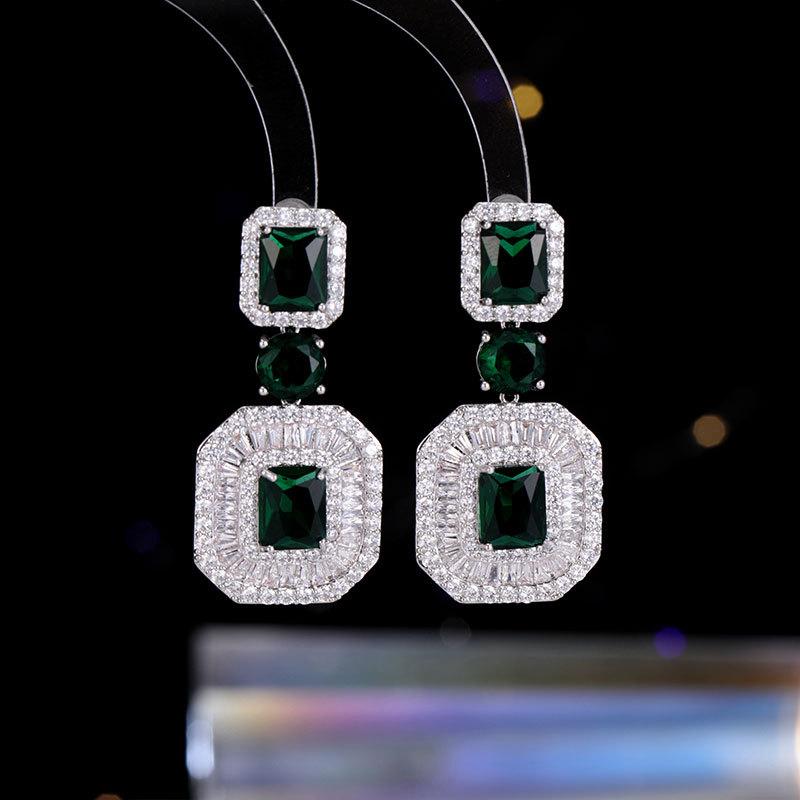 

Роскошные квадратные серьги Wind, полные циркония, геометрические квадратные серьги из циркония, высококачественные серьги, женские серьги