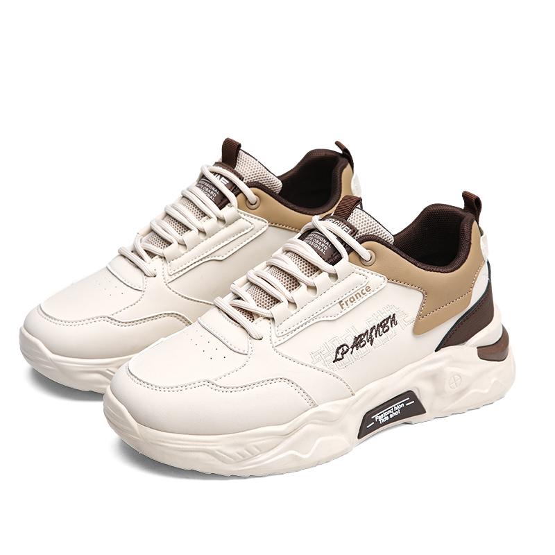 

новая мужская обувь мода студенческая повседневная обувь увеличить круглый носок тренд кроссовки на шнуровке нескользящая спортивная обувь 44