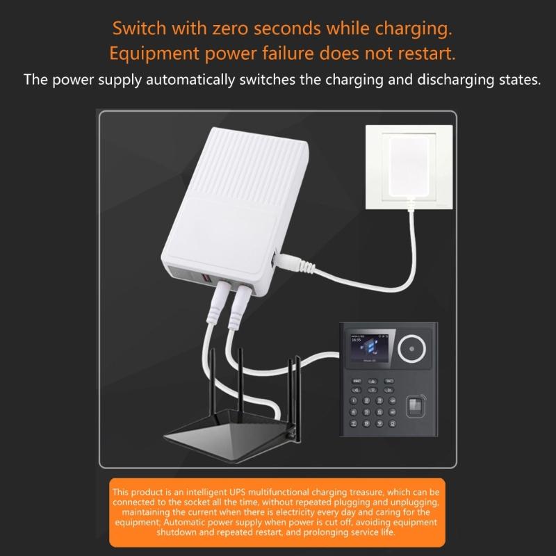 UPS Router Optical Adapter Uninterruptible Power Supply 5V 9V 12V 10400mAh Backup Battery for Surveillances