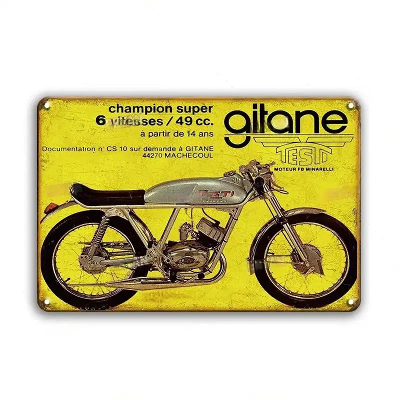 Vintage Motocykl Dekorativní Kovová Deska Plakát Rezavá Ošuntělá Plechová Značka Garáž Bar Nástěnná Dekorace Řemesla Plaketa Plechové Značky