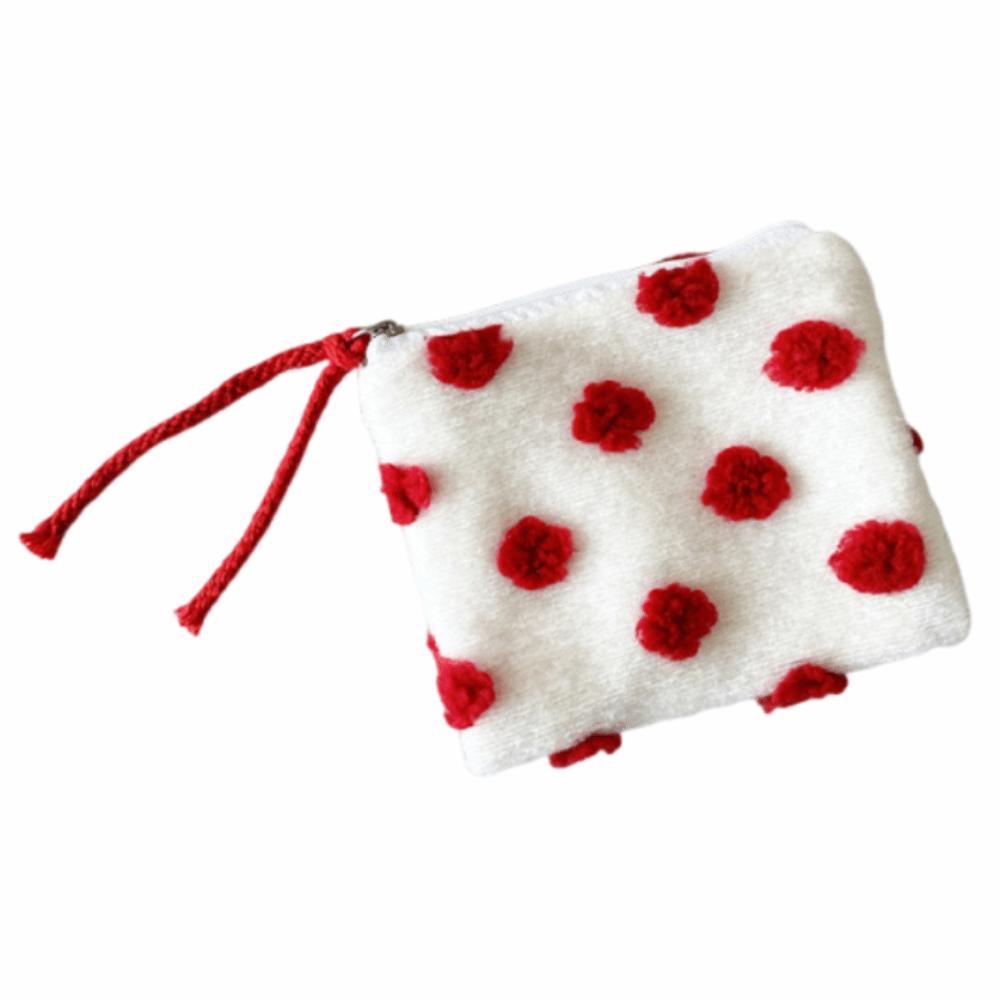 

Heart-shaped Cosmetic Storage Bag Portable Key Lipstick Bag Valentine s Day Gift Dot White