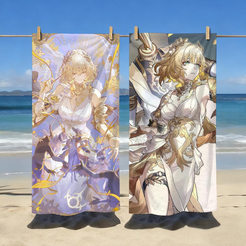 Game Aglaea Honkai Star Rail Towel Sports Quick Dry Travel Camping Gear Sandproof Soft Light Large Beach Towel