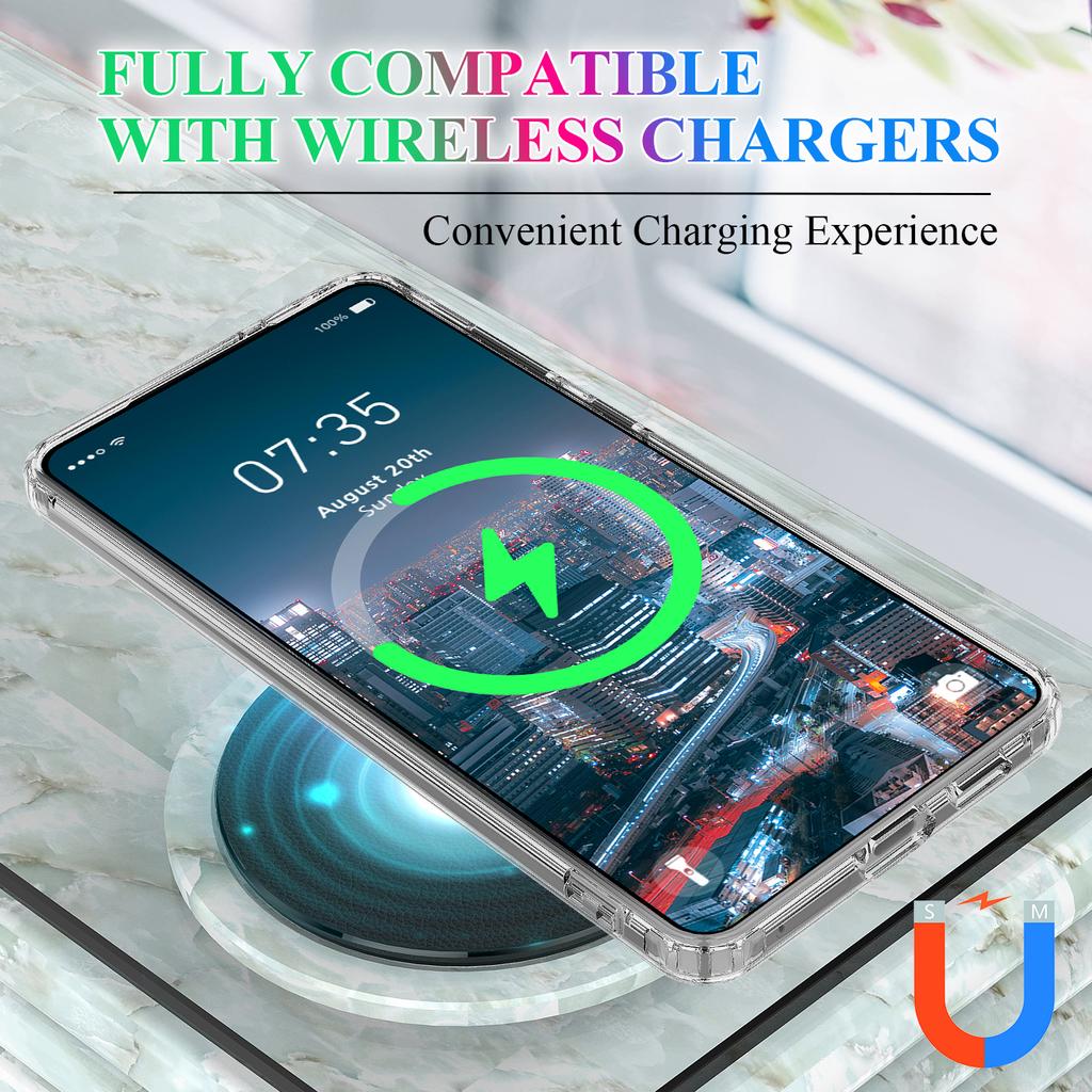 For Samsung Galaxy S25 Edge Clear Phone Case Compatible with MagSafe TPU+Acrylic Back Cover