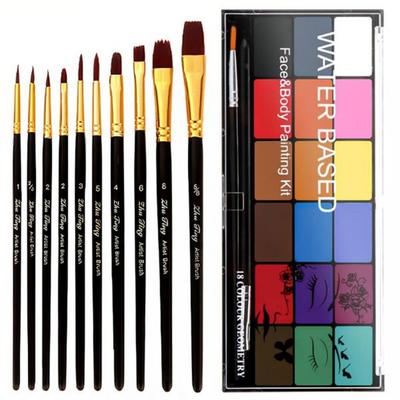 Face Painting Kit for Halloween Party Cosplay Makeup Non-toxic Body Washable 18 Colors Makeup Kit Color 001