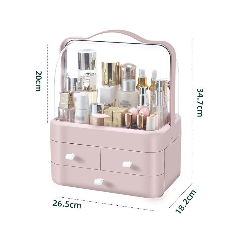 Cosmetics Storage Box Dust-Proof Desktop Makeup Organizer With Drawer For Skin Care Products Household Storage Box Shelf