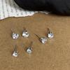 Six-Prong Crystal Zirconia Stud Earrings - Versatile Sparkling Ear Cartilage Jewelry for Men & Women
